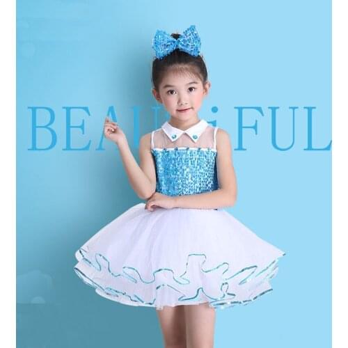 Children Sequins Sleeveless Party Dress Girls Street Dance Show Kids Hip Hop Stage Dancing Suits Jazz dance dress for girl