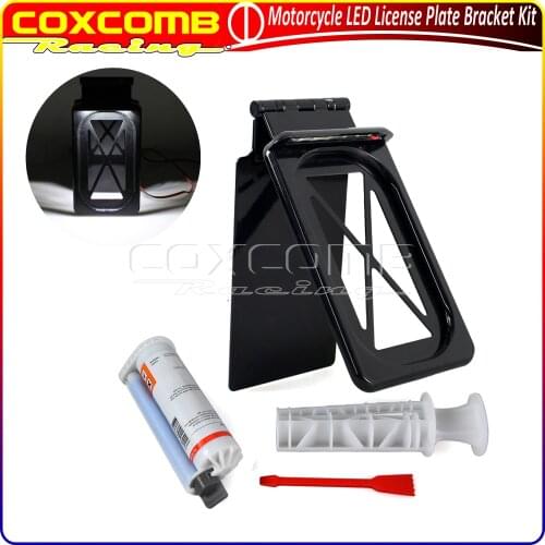 For Harley Touring Road King Ultra Limited FLHTK Motorbike Hide Away License Plate Bracket LED Tail Light W/Hard ABS Plastic Bag