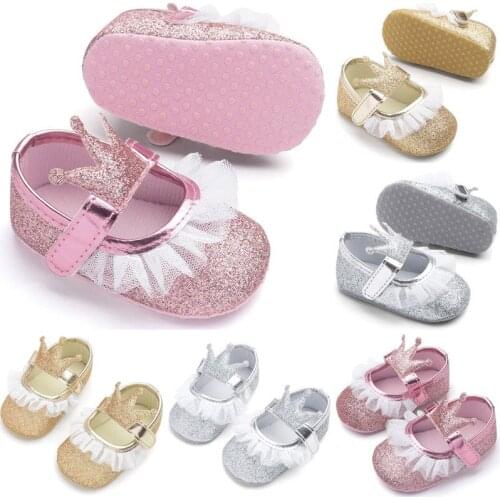 Emmababy 2018 New Toddler Baby Girls Soft Sole Shoes Anti-slip Pram Prewalkers Sneakers Cute Princess Shoes 3-15M
