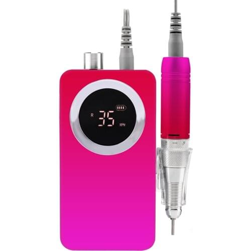 Gradient Drill Machine Handpiece 35000rpm Portable Cordless Electric Nail Rechargeable Polisher Manicure Pedicure Handle