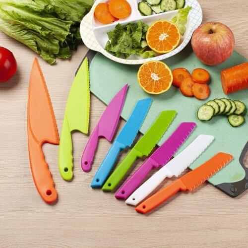 Bread Lettuce Kitchen Knife Kids Chef Toddler Cooking Knive Plastic Fruit Knife Safe Children Paring Knives Sawtooth Cutter #BL3