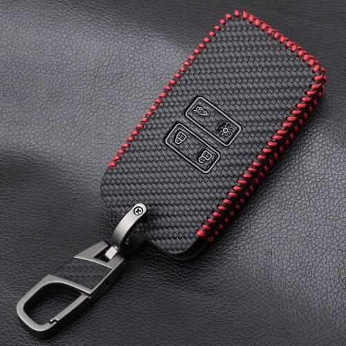 Carbon Fiber Pattern Leather Car key Card Cover Case fit for Renault Koleos Kadjar Keychain Wallet Protector Holder