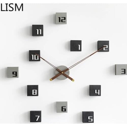 Nordic Creative Diy Wall Clock Wood Living Room Silent Wall Clock Sticker Wall Modern Cute Background Self Adhesive Home Decore