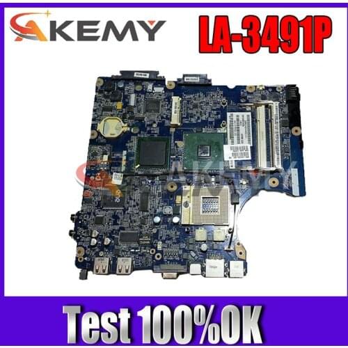 Akemy For HP Compaq 530 Laptop Motherboard 945GME DDR2 Free CPU 438551-001 448434-001 IAT50 LA-3491P MAIN BOARD