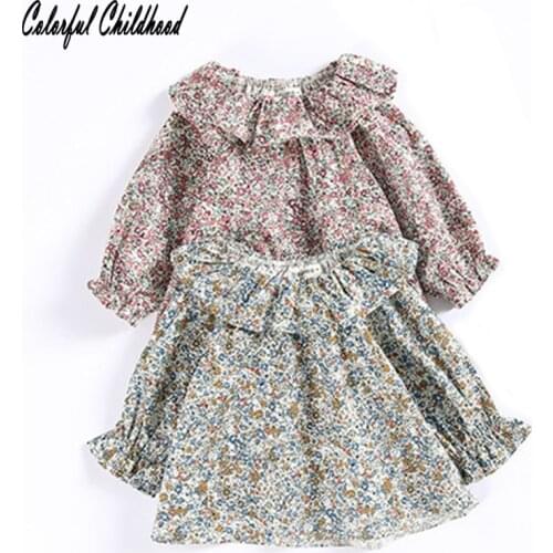 Sweet Ruffles Lace Collar Shirt for Girls Cotton Floral Long Sleeve Princess Baby Tops Children Shirts Toddler Girls Clothes