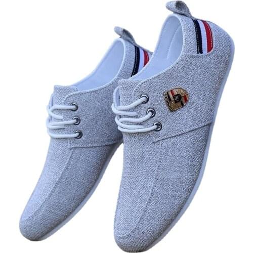 Brand Shoes Walking Men Shoes Men Casual Shoes 2022 Autumn Hot Sale Sweat-Absorbant Breathable Casual Canvas Men Driving Shoes