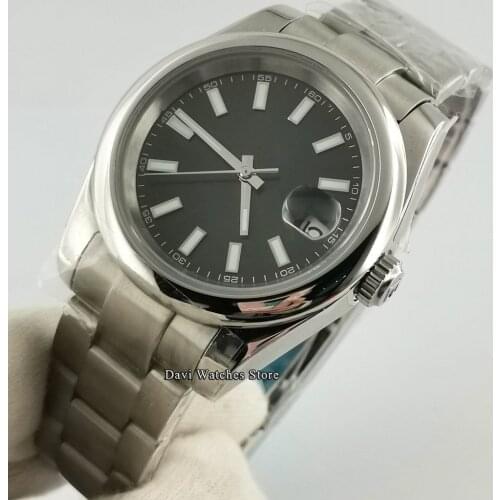 39mm Bliger Sterile Mens Watches Luminous Dial Hand Sapphire Glass Black Dial Luminous Mechanical Automatic Movement