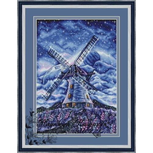 GG Counted Cross Stitch Kit Cross stitch RS cotton with cross stitch no print friendship Blue windmill