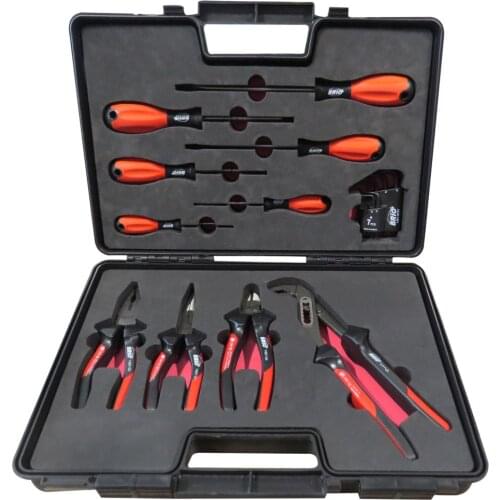 Brio Multi Purpose Hand Tool Repair Set Combination, Diagonal Cut, Multigrip, Long Nose Pliers Torx Allen Key Set Flat Head Set