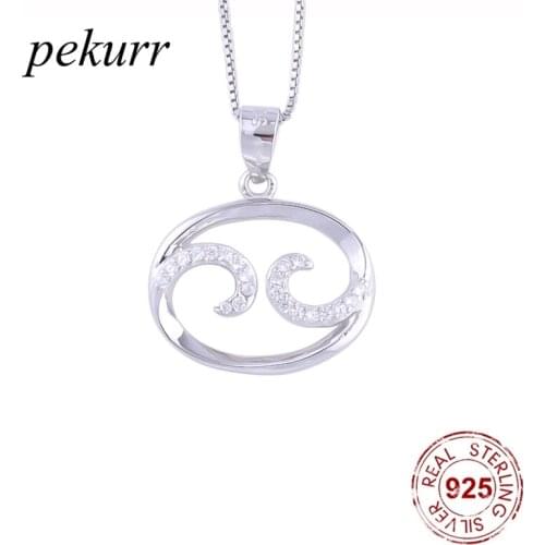 Pekurr 925 Sterling Silver Zircon Cancer Horoscope Necklaces For Women Constellations Pendants Zodiac Fashion Jewelry