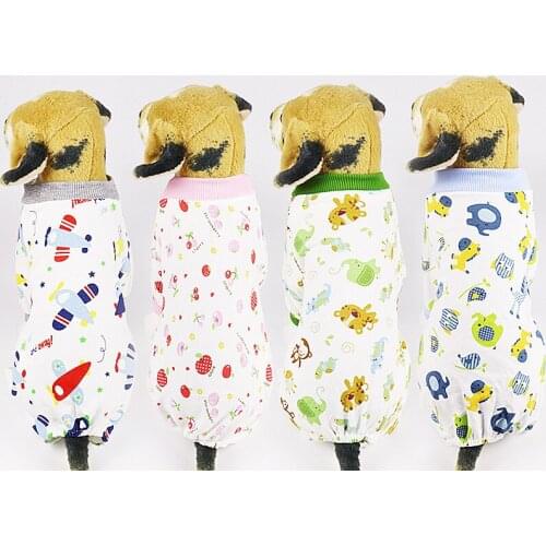 Dog Pajamas Pet Dog Clothes Print Puppy Jumpsuit for Small Medium Dogs Sleepingwear Pajamas Shirt Shih Tzu Yorkshire Pajamas
