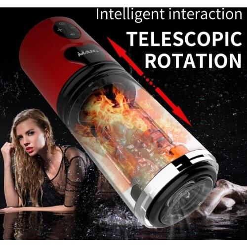 Fully Automatic Male Masturbator Telescopic Rotating Voice With Suction Cup Masturbation Cup Simulation Vagina Sex Toy For Man