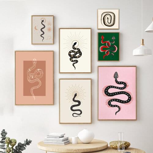 Boho Zodiac Snake Art Print Housewarming Poster Gifts Bohemia Style Decoration Canvas Painting Wall Picture Home Room Decor