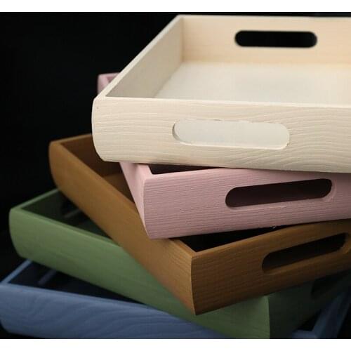 5 Colors Rectangle Table Storage Basket for Food Fruit Bread Makeup Organizer Home Decoration Tools Tray Cake Tray Tableware