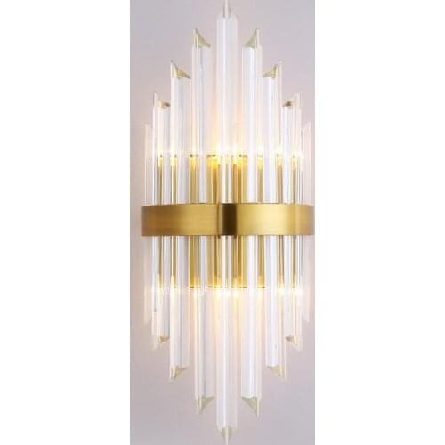 Luxury design crystal wall sconce gold applique murale luminaire AC110V 220V lustre living room bedroom wall light