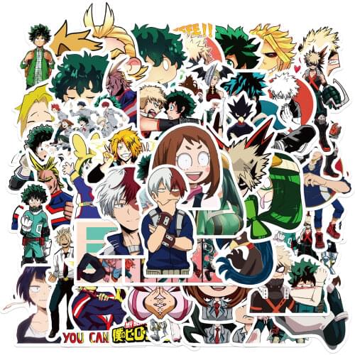 10/50pcs My Hero Academia Suitcase Stickers Laptop Skateboard Izuku Midoriya Might Boku No Hero Academia Anime Character Sticker