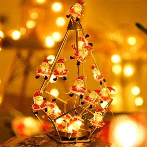 Xmas Santa Claus Snowman LED String Lights Garland Christmas Decorative Fairy Lights Hanging Ornaments for Home Holiday Lighting