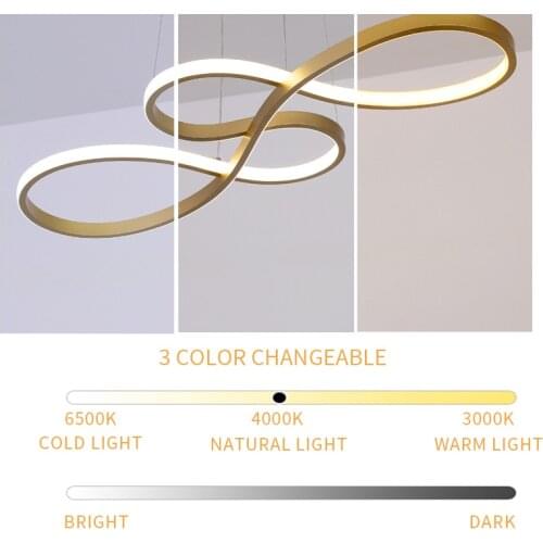 Led Pendent Light Originality Simple Musical Note Hanging Lamp Remote Control Discoloration Bedroom Restaurant Lighting Fixtures