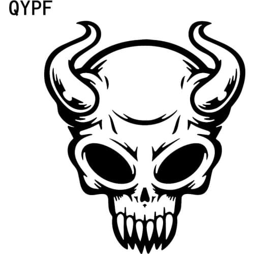 QYPF 13.4*15.5CM Devil Skull Car Stickers Decoration Vinyl Motorcycle Accessories Graphic C16-0206
