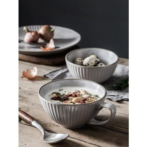 Vintage Round Dinner Plates Creative Solid Color Western Dinner Plates Set Breakfast Pratos De Jantar Eating Utensils EI50TZ