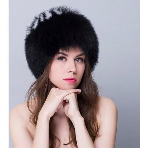 Real Fur Hats For Women Winter Womens Fur Russian Hat And Caps Round Tops Fur For Girls Natural New Bombers Russia Hats