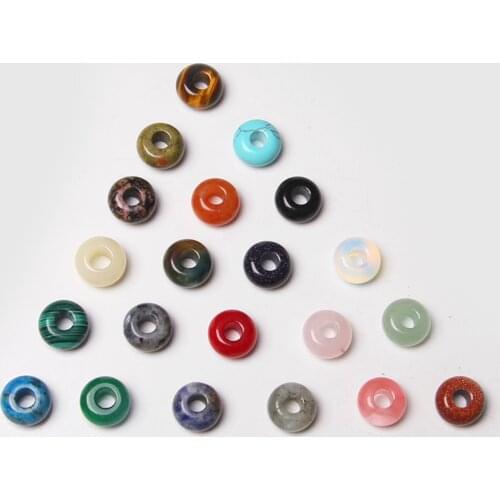 30 pcs/pack Natural Malachite Labradorite Red Agat 14MM Rondelle Abacus Big Hole Beads For DIY Making Jewelry Necklace Bracelets