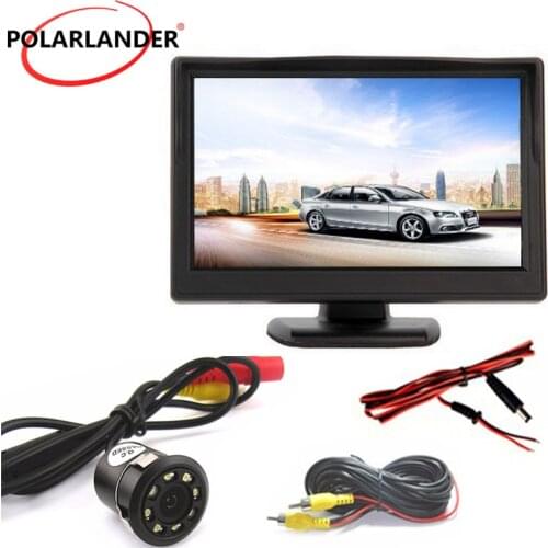 5 Inch TFT Screen With Lamp 18.5mm LED Plug-In Rear Camera Parking Monitor HD Desktop Display Reversing Back-up