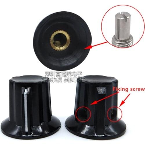 5pcs Potentiometer Encoder Band Switch High quality bakelite knob Cap Lock screw Diameter 25MM*20.5MM Inner hole 6MM