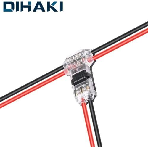 5Pcs T-type Wire Connector Cable Terminal Connector Quick Splice 25mmx10.55mm for Electrical Car Audio 24-18AWG Wire ABS+Copper