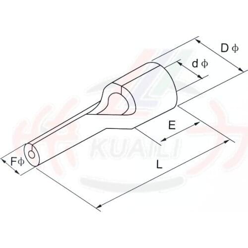 500pcs insulated pin terminals Connector PTN1.25-13 AWG 22-16
