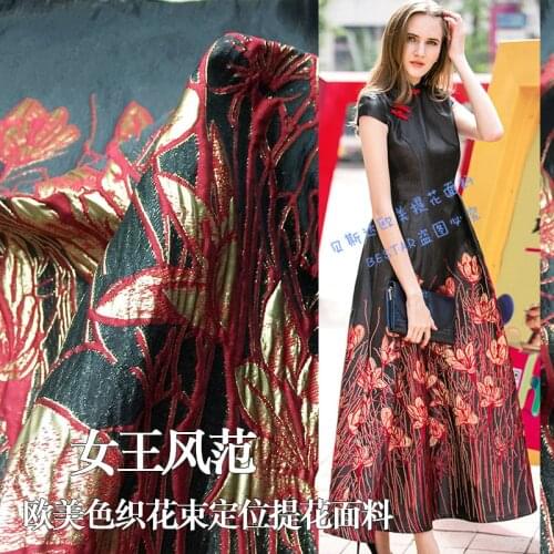 143cm Wide Europe and the United States Upscale Cheongsam Dress Positioning Jacquard Satin Fabric Dress Apparel Fabric