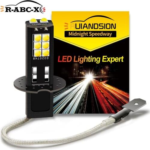 RUIANDSION 2Pcs H3 2000Lm 3030SMD 14Leds 6V Car Fog Light Motor Vehicle Daytime Running Lamp DRL h3 Headlight Bulb White 6000K