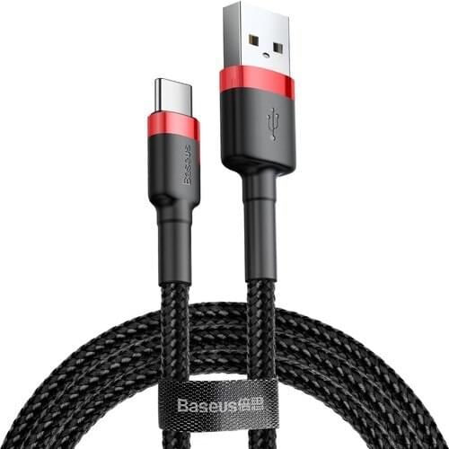 Baseus Type-C Cafule Fast Charger Cable USB 3A 1 m-Red Black-CATKLF-B91