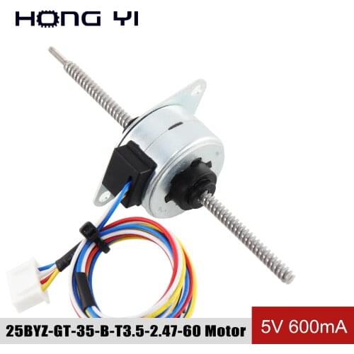 Free Shipping 25BYZ-GT-35-B-60 Small screw motor T3.5-2.47 600mA 5V Maximum stroke 55mm For 3D Printer Monitor Equipment