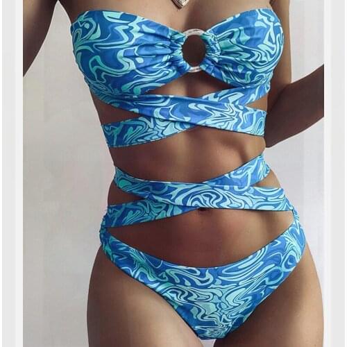Bandeau Bikini Swimwear Women Swimsuit Push Up Sexy Bathing Suit Biquinis Swimming Suit for Women Maillot De Bain Femme Monokini