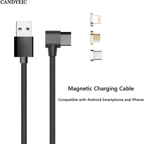 CANDYEIC Magnetic Charger Cable For iPhone Huawei Micro USB Charger TYPE-C For Xiaomi Samsung LG MOTO Honor LENOVO Magnetic Wire