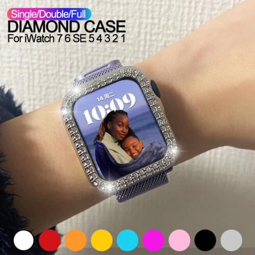 Diamond Bumper Protective Case for Apple Watch Series 6 SE 5 4 3 2 1 38MM 42MM Cover For Iwatch SE 6 40mm 44mm watch accessories