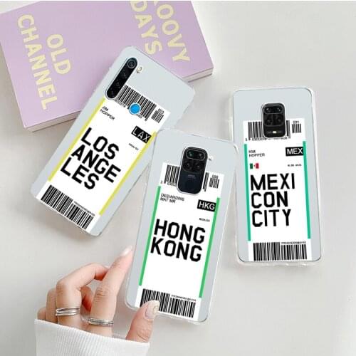 Hot Air Ticket Travel New York Los Angeles Phone Case for Samsung M41 M51 M20 M40 A80 A90 A81 A91 National Entry Permit Cover