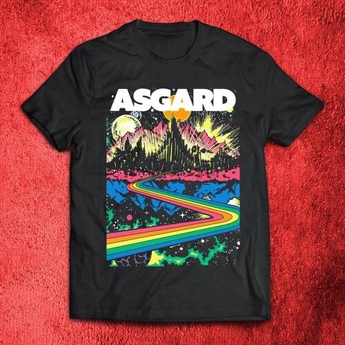 Welcome to Asgard Home of the Gods Odin Thor Loki Mens Black T Shirt SH07