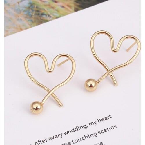 European Hollow Round Heart Knot Earrings Irregular Geometric Metal Line Earrings Women Statement Earrings ZA Modern Art Design