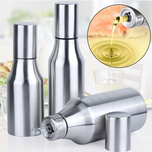 Stainless Steel Olive Oil Dispenser Leakproof Bottle Oil Dispenser Spout Can for Kitchen Measure Cooking Oil Bottle FBE2