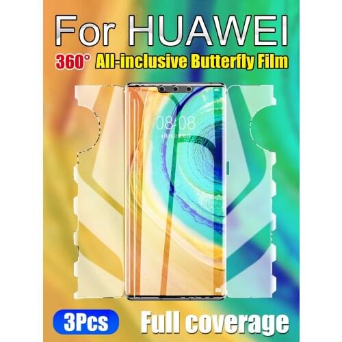 40RS Butterfly Hydrogel Film For Huawei P30 P40 Pro Screen Protector Mate 20 30 40 ProPlus Soft Front Back Camera Edge Coverage