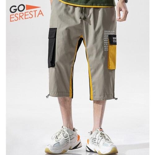 GOESRESTA Summer 2020 New Mens Shorts Loose Sports Cotton Casual Fashion Brand Trend Streetwear Multi-pocket Cargo Pants Men