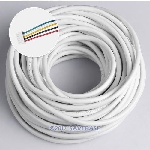 HOMSECUR 5 Core 25m Flexible PVC Insulated Cable With 2 Backup Cable Connectors For Video Entry Security System