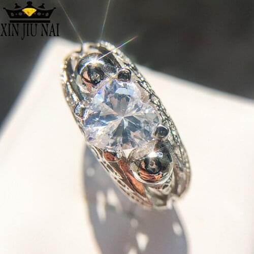 Heart shape 925 anillos Silver jewelry Ring AAAAA Level CZ wedding band Engagement punk skull Rings for women girls men gifts