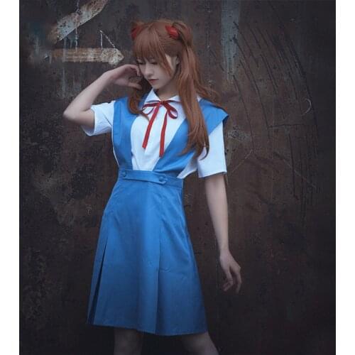 Asuka Dress Rei Cosplay Costume Japnese High School Uniforms EVA Cosplay Suit Halloween Carnival Outfits Custom Made