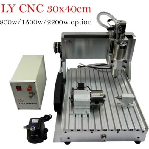 LY DIY CNC 3040 Wood Metal Router 4 Axis USB 300x400mm Working Area Engraving Milling Machine for Aluminum Carving