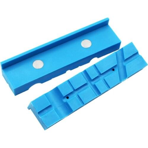 2pcs Magnetic Bench Vice Jaw Pad Multi-groove Mill Cutter Vise Holder Grips Heavy for Milling Cutter for Drilling Machine Access