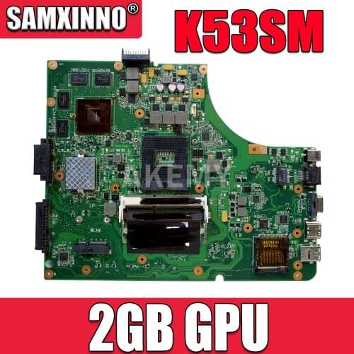 SAMXINNO New K53SM mainboard For ASUS K53SC X53S K53SV K53SJ P53SJ K53S laptop motherboard W/ GT630M/2GB GPU