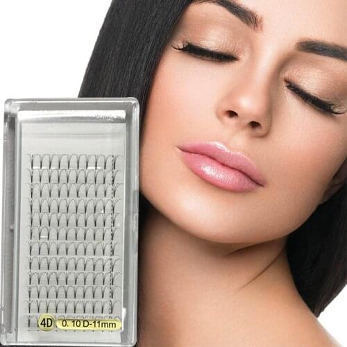 Cluster Lash Extension 3D 4D 5D Long Stem Fan Eyelash Extension 8,9,10,11,12,13,14mm Length C D Curl 0.07 0.10 Thickness